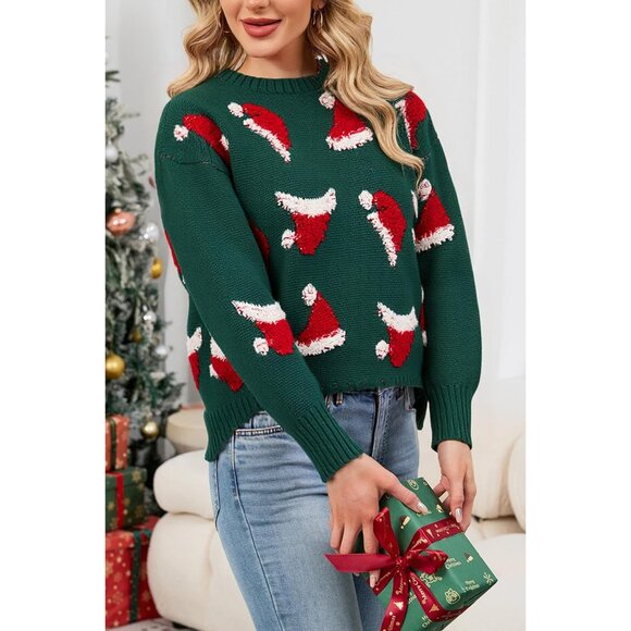 Womens Chunky Ugly Christmas Sweater Oversized Batwing Crewneck Warm Festive - Picture 5 of 6